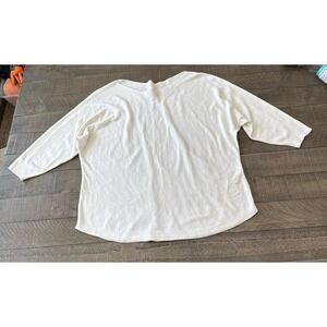 Chico's Women's White 1/4 sleeve Thin Sweater Size 3 (XL)